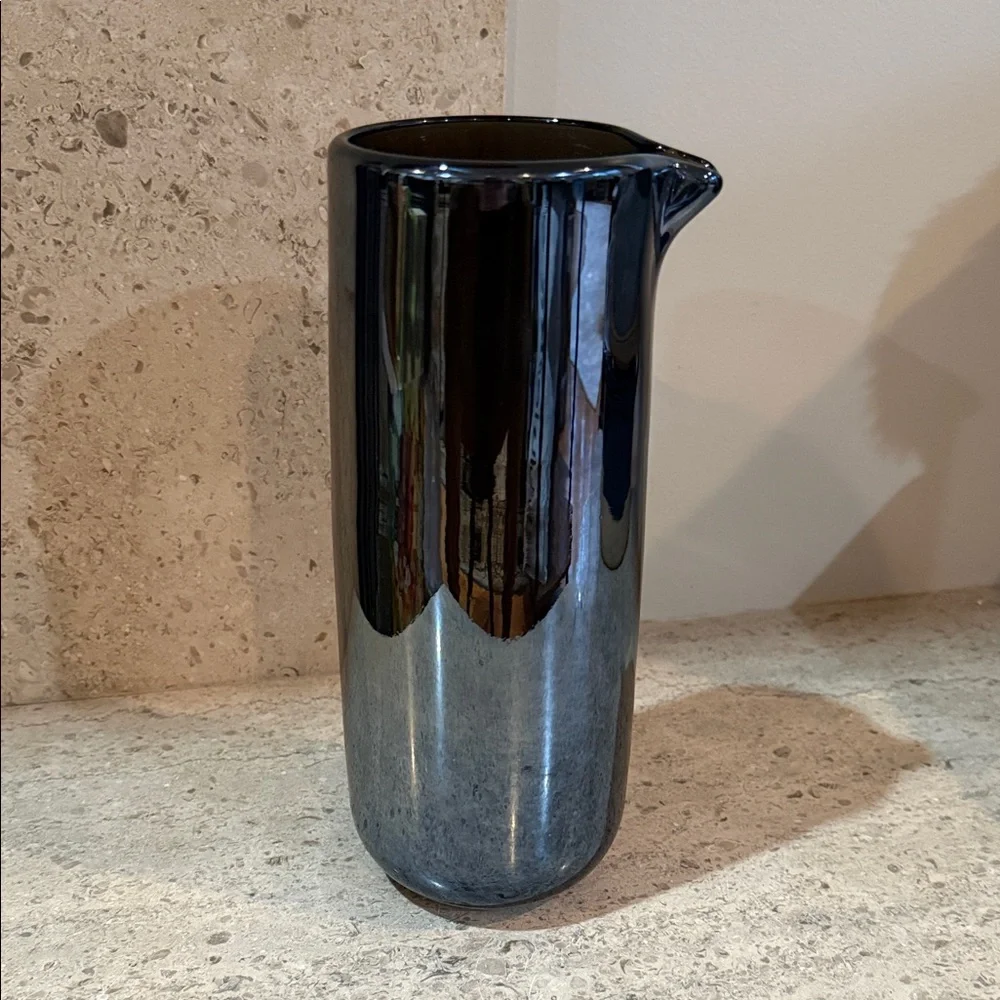 West Elm Opaque Black Glass Pitcher
